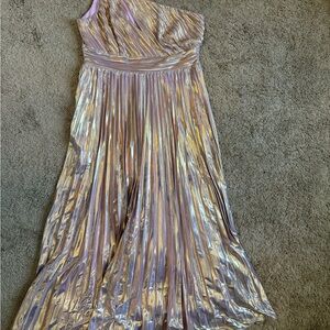 Fashion Nova 2X - Serena Pleated Metallic Lavendar Maxi Gown - Worn Once